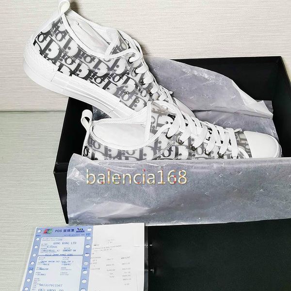 

2020 with box new gao bang flowers technical canvas shoes high oblique casual shoes 3m mens women luxury designer shoes, Black