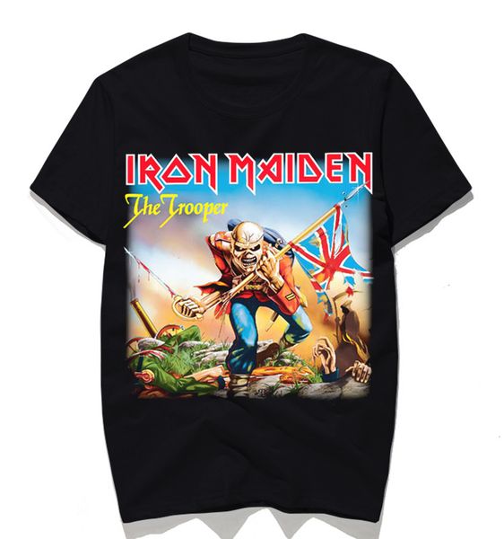 

iron maiden music band t-shirt mens heavy metal rock tee shirt im rock punk streetwear fashion tees 2020fashion vintage tees, White;black