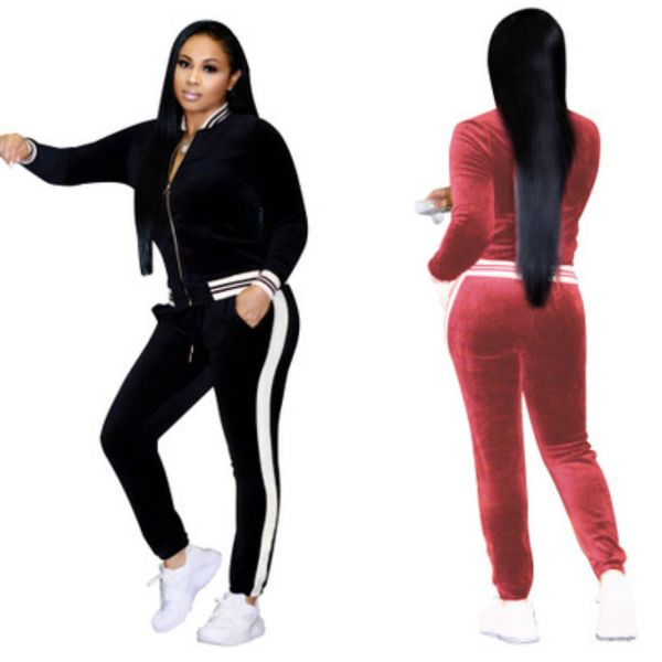 

womans designer tracksuits female sets brand cardigan zipper two-piece suit + pants luxury casual ladys womens clothing 2 piece set, White