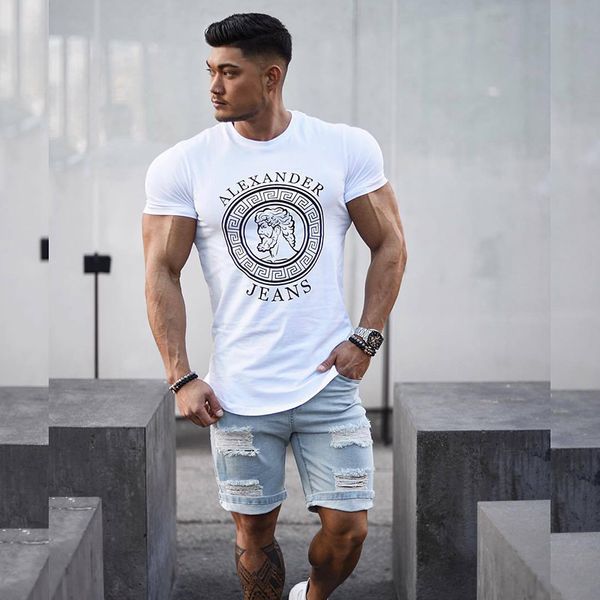 

2020 shirt sport t shirt men short sleeve running men workout training tees fitness sport t-shirt rashgard, Black;blue