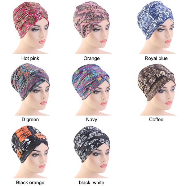 Novo turbante nigeriano Cap HeadScarf Cabeça Turbante Wraps Cap Hat Senhoras de algodão Muçulmano Mulheres Hijab Extra Longo cabelo acessórios