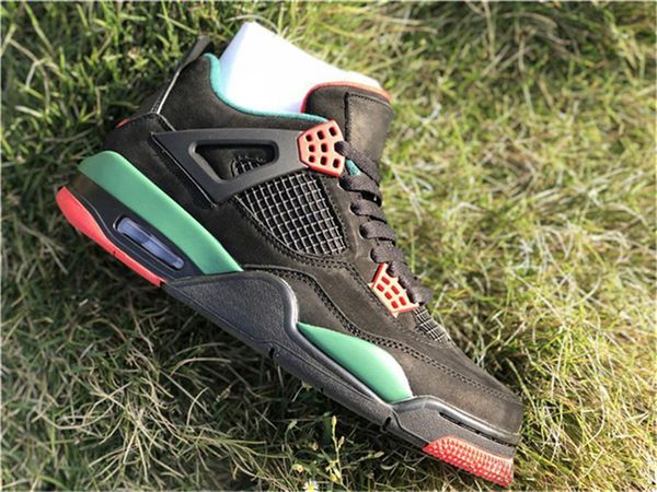

2019 release 4 iv nrg black pizzeria for men basketball shoes black red green suede aq3816-163 authentic sports shoes with box