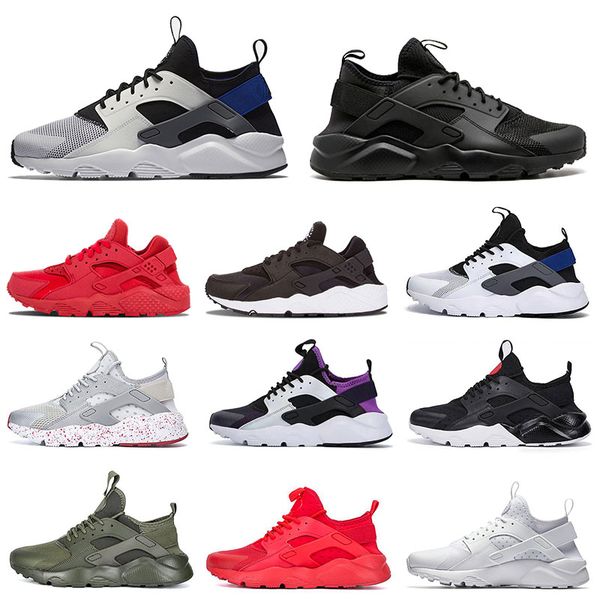 

fashion multicolor huarache run ultra breathe huaraches running shoes red triple olive black comfortable shoes men women size eur 36-45, White;red