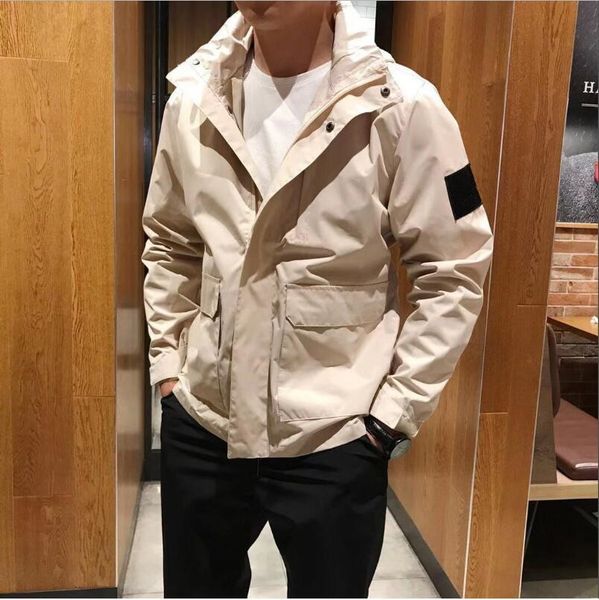 

2020 new ft90555 spring bomber hooded jacket men casual slim windbreaker jacket male outwear zipper thin coat brckets plus size men coat, Black;brown