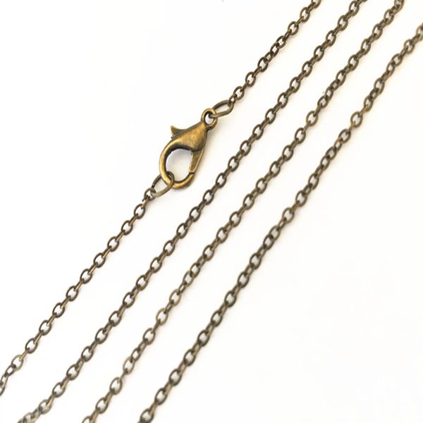 

1.5mm antique bronze color (copper) " o" shape link with cobster clasp pendant accessories pocket watch chain 5pcs/lot, Silver