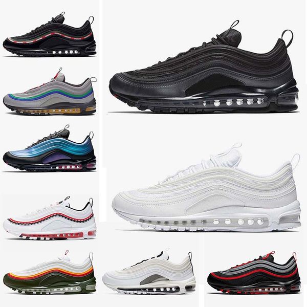 

black bullet new 97 women running shoes 97s triple white laser fuchsia undefeated black reflective bred summit men sports sneakers 36-45