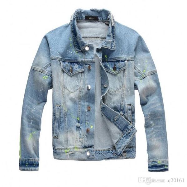 

2020 new motorcycle stripe printing denim jacket high fashion designer famous bomber denim slim windbreaker jacket mens jean clothing