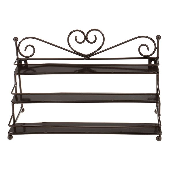 

3 tiers metal heart design cosmetic nail polish display rack wall mounted tableorganizer holds up to 24 bottles