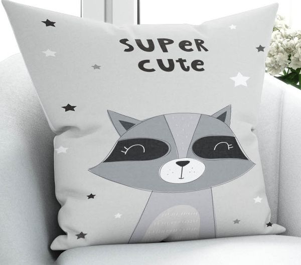

else super cute gray black animal 3d print microfiber throw pillow case cushion covers square hidden zipper 45x45cm