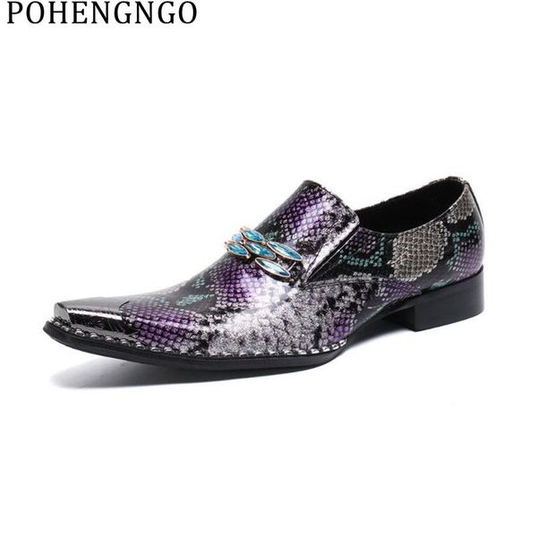 

fashion italian colorful men party dress shoes genuine leather business python casual shoes slip on wild men flat loafer, Black