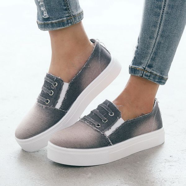 

white sneakers shoes women spring leather thick bottom lace up women flats round toe shallow platform casual mujer nice, Black