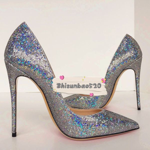 

стразы вскользь конструктора sexy повелительницы женщин блестки насосы заостренный носок сексуальные высокие каблуки женщина обувь свадебный, Black