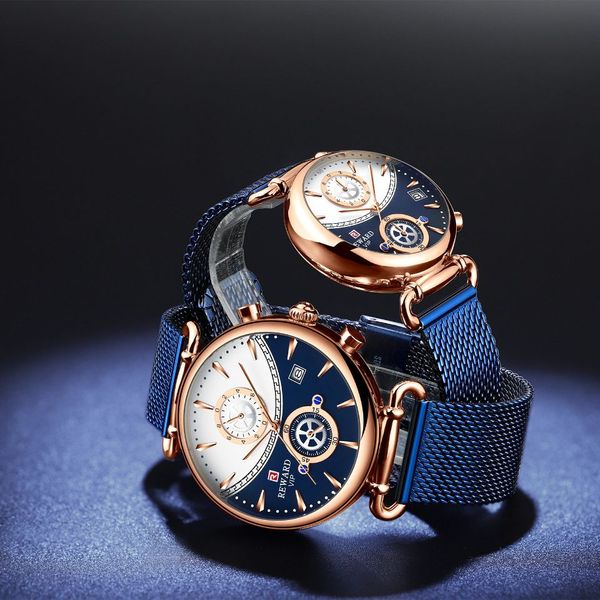 

reward new couple watch fashion trend ins pair student waterproof quartz watch couple watch ing, Slivery;brown