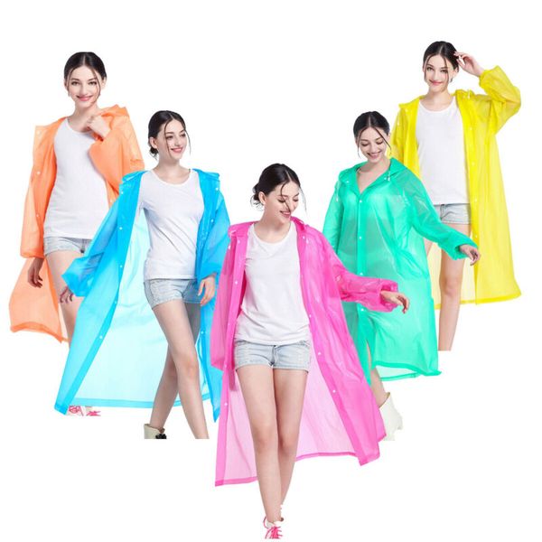 

women men waterproof jacket clear eva raincoat rain coat hooded poncho rainwear