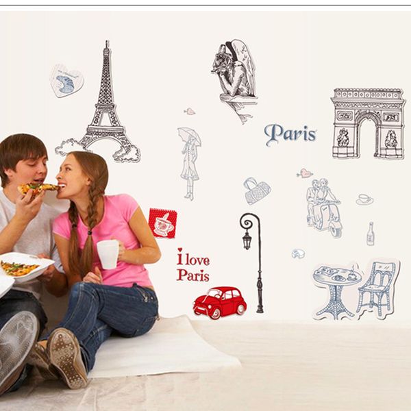 

diy wall stickers removable wall stickers home decoration wall stickers romantic paris