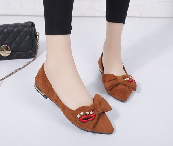 

women single shoes comfortable slip on summer fashion shallow mouth women pointed toe flats shoe, Black