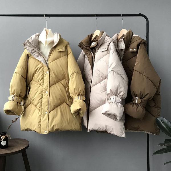 

women thicken long hooded coat women cotton clothing casual jacket maternity overcoat pregnancy clothes winter pregnancy parkas, White