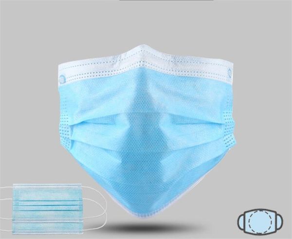 

dhl ship earloop mask in stock face masks 3 layers dustproof non woven earloop soft breathable outdoor mouth r2at