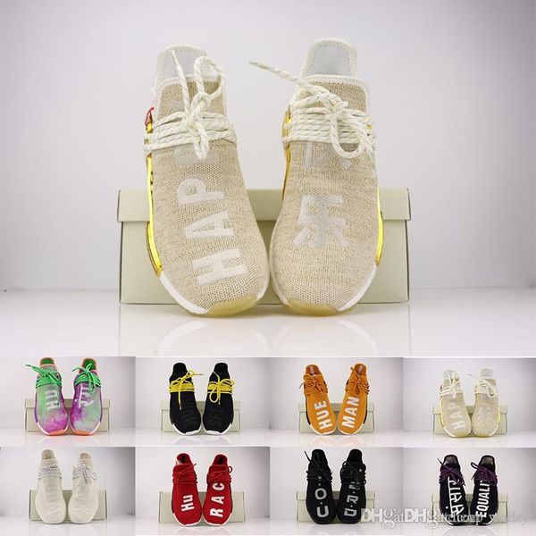 

36-45 nmd running shoes original human race happy holi nerd sun glow equality runner primeknit men women pharrell williams hu sport sneaker