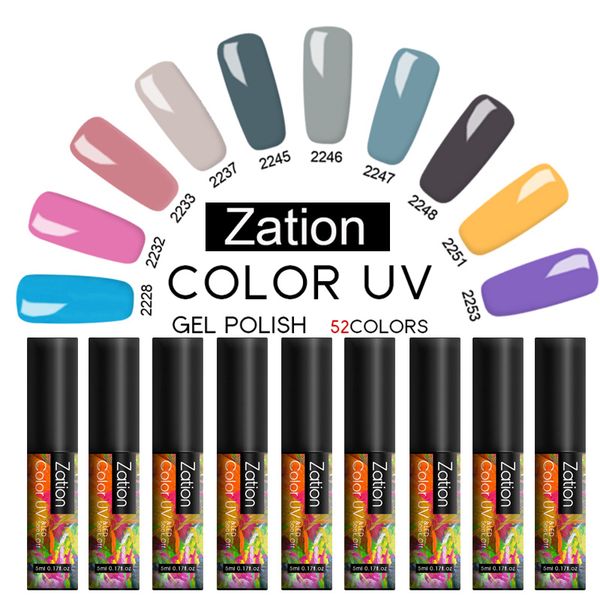 

zation 5ml pure color uv nail gel polish mixed colors 1 bottle long lasting soak off gel nail varnish for diy art design, Red;pink