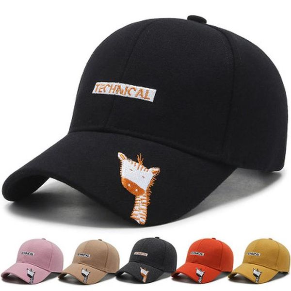 

2020 new autumn and winter sun hats caps embroidery giraffe sun hat sunscreen casual baseball cap men wholesale assse, Black;white