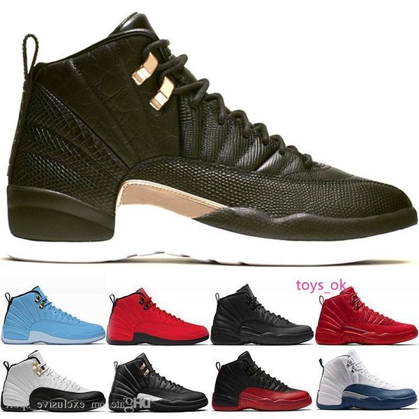 

12s 12 mens basketball shoes 2019 new midnight black michigan flu game the master gym red xii designer sport sneakers trainers size 41-47