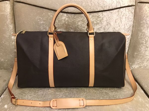 

2019 новая мода мужчины женщины дорожная сумка вещевой мешок, кожаный багаж сумки большой емкости спортивная сумка 41414# 55см