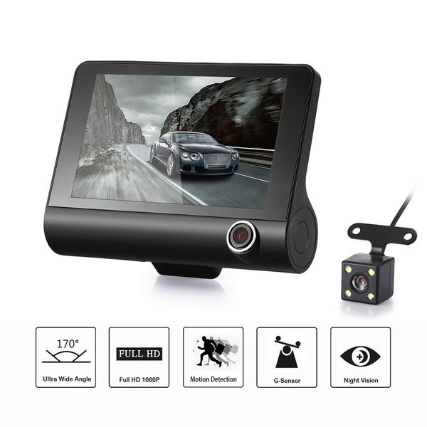 

2019 new arival 1080p 4in dual lens hd car dvr rearview video dash cam recorder camera g-sensor recorder dash cam dropshipping