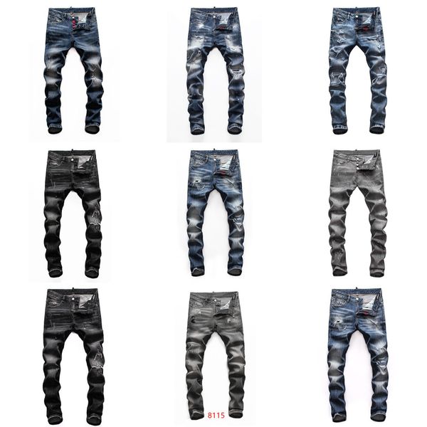 

mens denimr jeans black ripped pants version skinny broken h1 italy style bike motorcycle rock revival, Blue