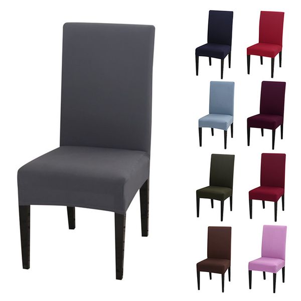 

solid color spandex chair cover stretch elastic slipcovers chair covers for dining room kitchen wedding banquet l funda sill