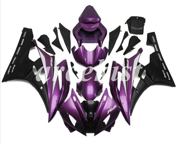 

новый abs инъекция мотоциклов обтекатели комплект, пригодный для yamaha yzf-r6 2006 2007 06 07 r6 пользовательские фиолетовый