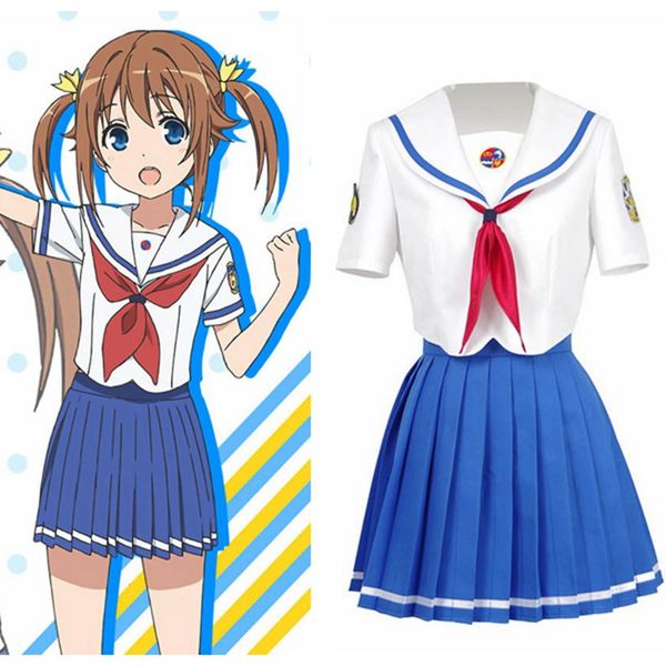 

high-q anime cosplay high school fleet daily school uniform seaman sailor cosplay costumes jacket coats sets, Black