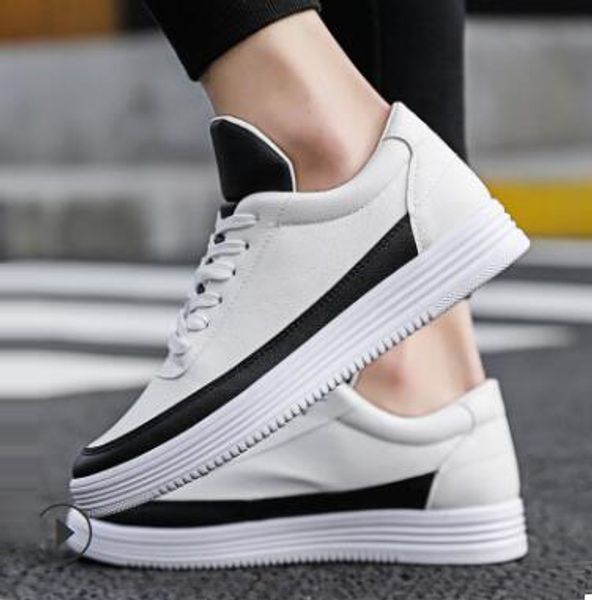 

leather men casual shoes autumn fashion sneakers footwear soft rubber male flats shoe black white mens shoes sales man