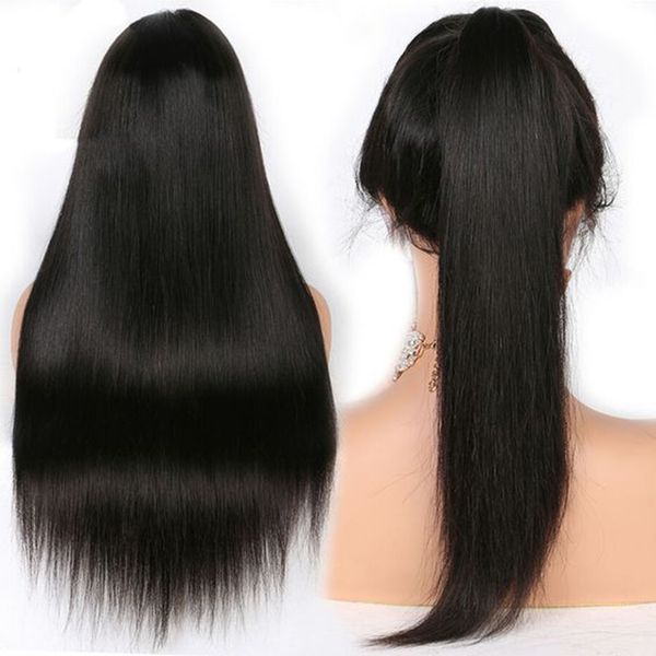 

brazilian wig straight lace front wigs lace front human hair wigs pre-plucked with baby hair lace frontal wigs, Black