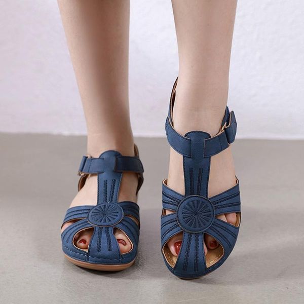 

new women sandals fashion summer women shoes ladies comfortable ankle hollow round toeÂ sandalsÂ soft soleÂ shoes leisure female, Black