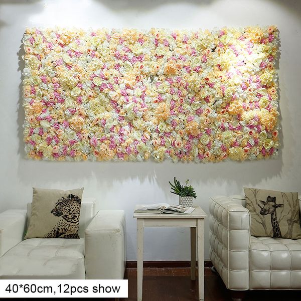 

60x40cm artificial flower wall decoration road lead hydrangea peony rose flower mat wedding arch pavilion corners decor floral