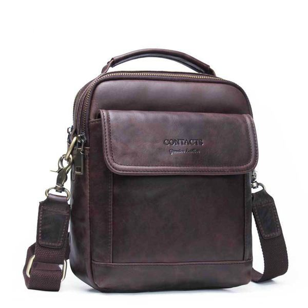 

man single shoulder package oblique satchel genuine leather leisure time portable male designer handbags tote brown crossbody bags
