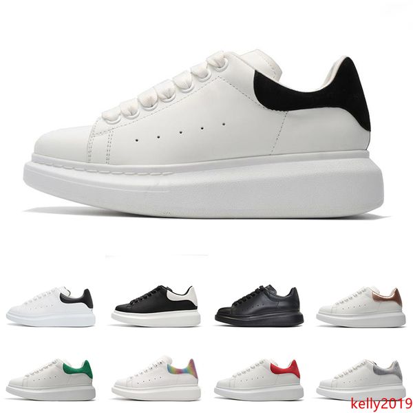 

2020 designer casual shoes shoes white black leather suede 3m reflective gold red green comfortable flat skateboarding sneakers size 36-44