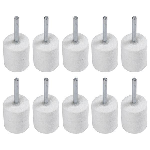 

10 pcs buffing polishing 3mm shank soft cylindrical felt bobs 18mm