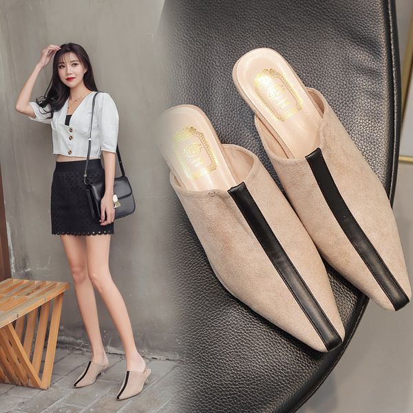 

shoes womens slippers outdoor glitter slides pantofle loafers low fashion cover toe thin heels jelly 2020 luxury rome pu rubber, Black