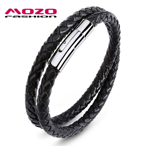 

fashion men charm simple classic bracelets leather stainless steel spring buckle women bangle jewelry, Golden;silver