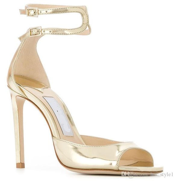 

t-show woman fashion stiletto heel sandals ladies ankle strap fish mouth shallow mouth buckle buckle high heel simple female sandals, Black