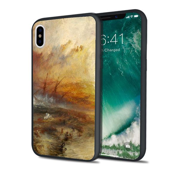 

capa luxury slave ship painting case for iphone 11 pro xs max xr 8 7 6s plus 5s se case soft silicone cover.