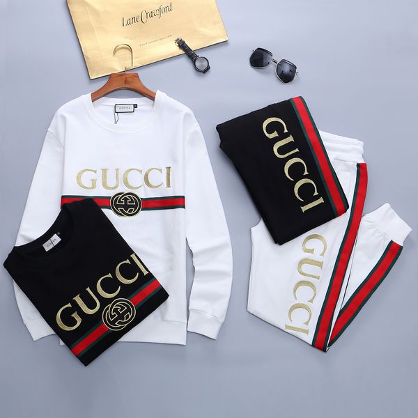 

italian men's clothing designer sportswear sports suit autumn and winter sports men's casual wear youth trend korean sportswear, Gray