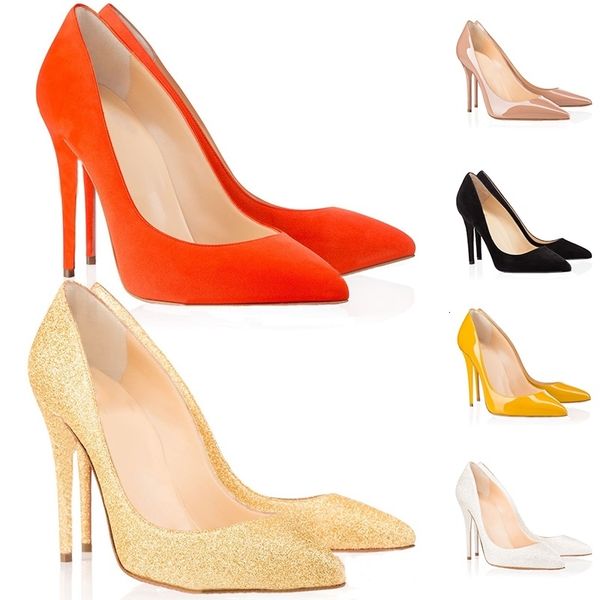 

designer shoes womens s high heels 8cm 10cm 12cm nude black red leather pointed toes pumps wedding dress shoes