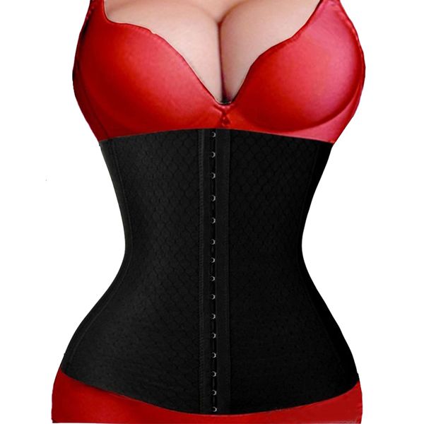 

kolcy women waist trainer cincher 4 steel boned loseweight body shaper burning mens corset bustier slimming waist trainer belt, Black;white