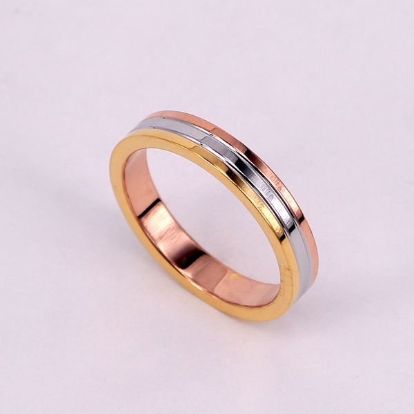 

yun ruo 316l titanium steel jewelry 3 colors couple weeding anniversary ring rose gold fashion woman birthday gift never fade, Slivery;golden