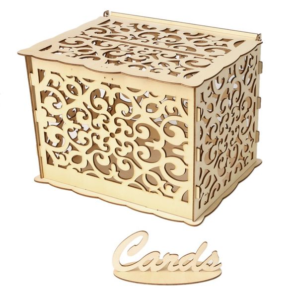 

wedding gift card box деревянные копилка с замком красивые свадебные украшения принадлежности для birthday party supplies 2 2
