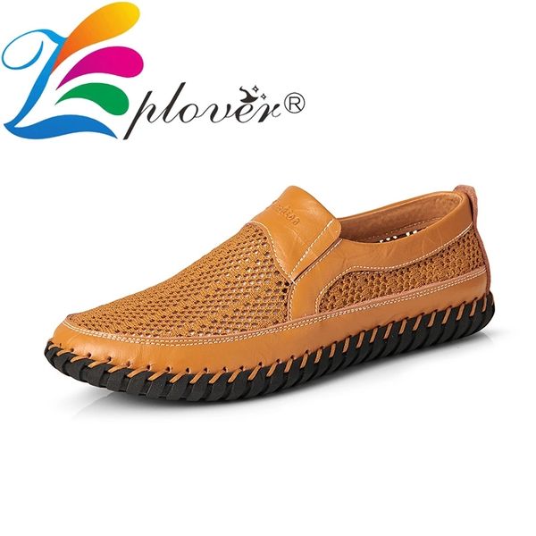 

new summer mesh men's shoes loafers men casual shoes split leather for men breathable slip on sneakers, Black