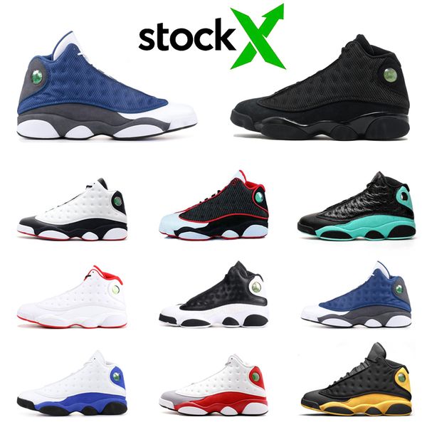 

stock x jumpman 13 og 13s flint men basketball shoes black cat cap and gown bred hyper royal mens trainers fashion sports sneakers